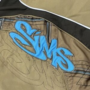 Simms‎ Board Shorts Mens 36 Brown  Swim Pocket Fishing Hiking Outdoors Embroided
